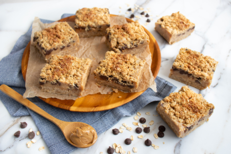 Peanut Butter, Chocolate, and Oatmeal Layer Bars